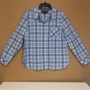 Tommy Hilfiger Blue Boxy Long Sleeve Blouse